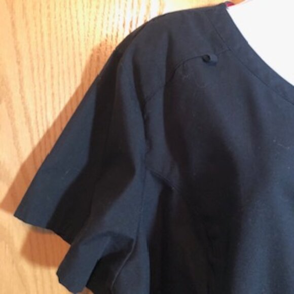 NWOT Dickies Women's Black Scrub Top 2X Button Down Short Sleeve Pockets V Neck - Picture 5 of 10